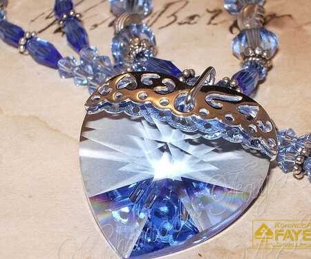 Silver blue heart necklace SR2503