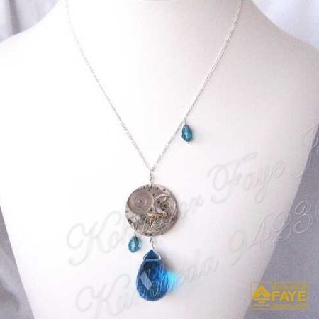 Silver Blue heart necklace SR2502