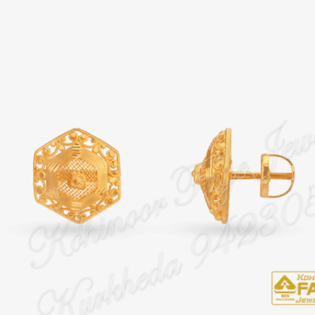 Gold Mesh flower earrings 24K E2528