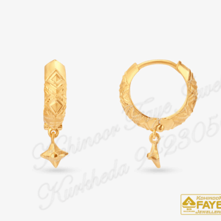 Gold Faceted crystal hoop earrings 24K E2526