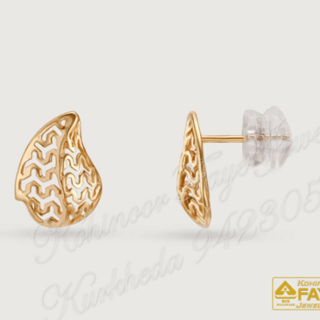 Gold Earrings crystals knots 22K E2513