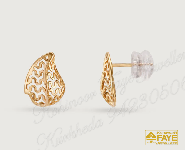 Gold Earrings crystals knots 22K E2513