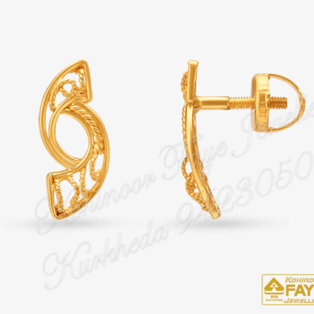 Gold Beaded pendant earrings 22K E2515