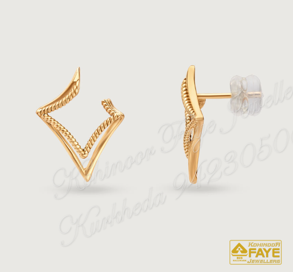 Gold Beaded pendant earrings 24K E2516