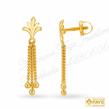 Gold Long crystal earrings E2517
