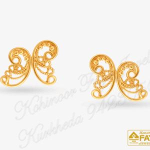 Embossed Gold Hoop Earrings 22K E2506