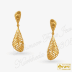 Embossed Gold Earrings Stone 22K E2507